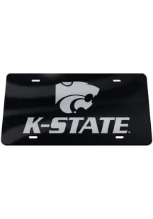 K-State Wildcats Black Black Mascot Wordmark Car Accessory License Plate