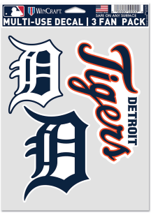 Detroit Tigers Triple Pack Auto Decal - Orange