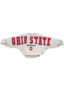 Pressbox Ohio State Buckeyes Womens Ash Flannigan Crew Sweatshirt