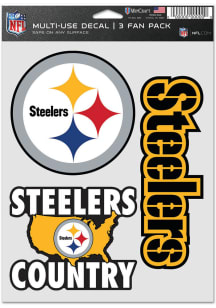 Pittsburgh Steelers Triple Pack Auto Decal - Black