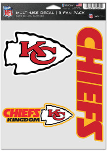 Kansas City Chiefs Triple Pack Auto Decal - Red