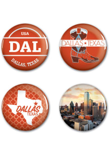 Dallas Ft Worth 4 Pack Buttons Button - Orange