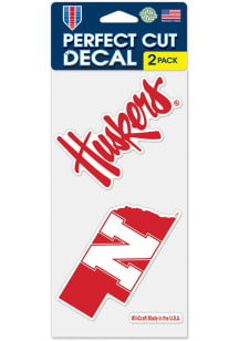 Nebraska Cornhuskers 4x4 2 Pack Graphic Auto Decal - Red