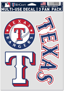 Texas Rangers Triple Pack Auto Decal - Blue
