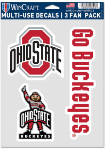 Ohio State Buckeyes Triple Pack Design Auto Decal - Red