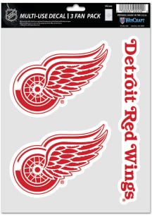 Detroit Red Wings Triple Pack Auto Decal - Red