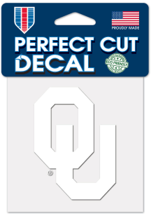 Oklahoma Sooners 4x4 White Auto Decal - White