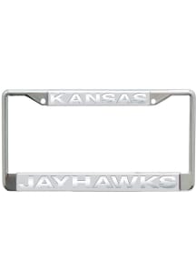 Kansas Jayhawks Frosted License Plate Frame - Silver