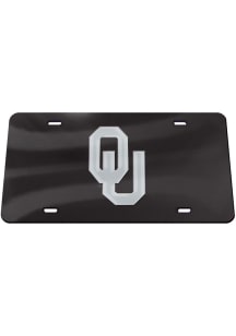 Oklahoma Sooners Black Silver on Black Car Accessory License Plate