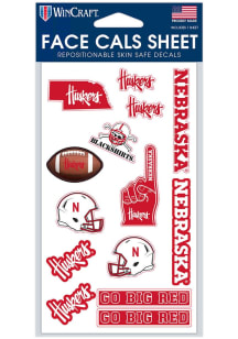 Nebraska Cornhuskers 4x7 Face Tattoo