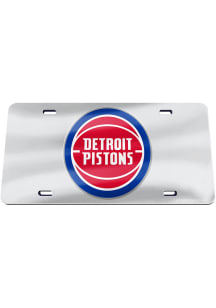 Detroit Pistons Silver Silver Logo Team Car Accessory License Plate