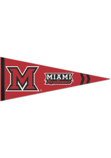 Miami RedHawks 12X30 Premuim Pennant - Red