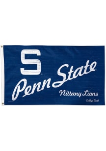 Penn State Nittany Lions Vintage Silk Screen Grommet Flag - Navy Blue