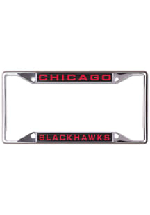 Chicago Blackhawks Metallic Inlaid License Plate Frame - Black