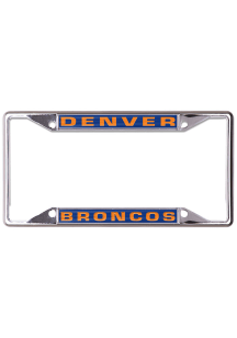 Denver Broncos Metallic Inlaid License Plate Frame - Blue
