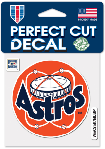 Houston Astros 4x4 Cooperstown Auto Decal - Orange