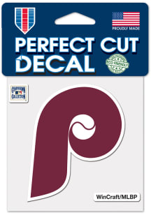 Philadelphia Phillies 4x4 Cooperstown Auto Decal - Maroon