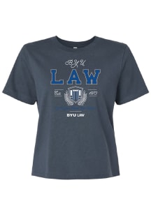 Summit Sportswear BYU Cougars Womens Navy Blue Midlength Short Sleeve T-Shirt