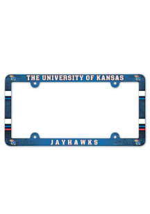 Kansas Jayhawks Full Color Plastic License Plate Frame - Blue