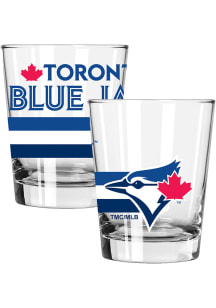 Toronto Blue Jays Big Stripes 2 Pack 15oz Etched Rock Glass - White