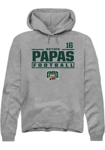 Matthew Papas Ohio Bobcats Mens Graphite Football NIL Stacked Box Player Hood