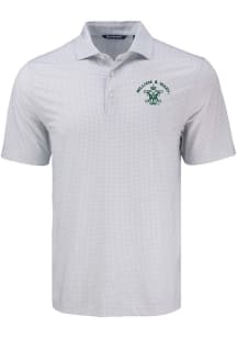 Cutter and Buck William & Mary Tribe Mens White Diamond Dot Short Sleeve Polo