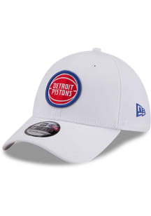 New Era Detroit Pistons Mens White Evergreen 39THIRTY Flex Hat