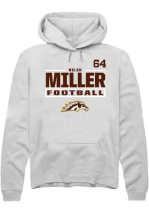 Nolan Miller Western Michigan Broncos Mens White Football NIL Stacked Box Player Hood