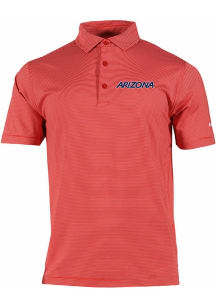 Columbia Arizona Wildcats Mens Red Heat Seal Double Hit Short Sleeve Fashion Polo