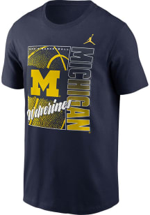 Nike Michigan Wolverines Navy Blue Basketball Refresh Short Sleeve T Shirt