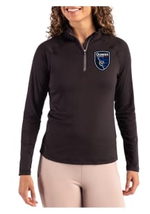 Cutter and Buck San Jose Earthquakes Womens Black Coastline Qtr Zip
