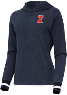 Antigua Illinois Fighting Illini Womens Navy Blue Trek Hooded Sweatshirt