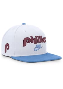 Nike Philadelphia Phillies White Cooperstown Wordmark Pro Flat Brim Mens Snapback Hat