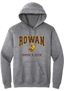 Summit Sportswear Rowan University Mens Graphite Swimming Long Sleeve Hoodie