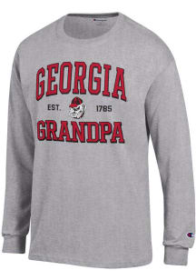 Champion Georgia Bulldogs Grey Est. Date Grandpa Jersey Long Sleeve T Shirt