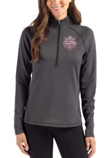 Cutter and Buck Indiana Hoosiers Womens Black 2025 CFP National Champions Pehastin Qtr Zip