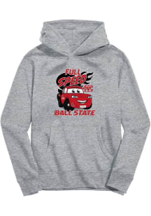 Vive La Fete Ball State Cardinals Youth Grey Full Speed Long Sleeve Hoodie