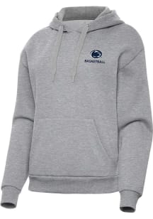 Antigua Penn State Nittany Lions Womens Grey Heather Basketball Victory Hooded Sweatshirt