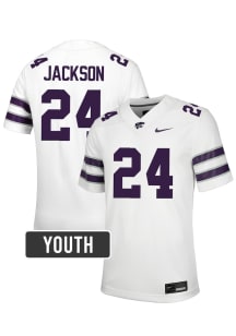 Martel Jackson K-State Wildcats Youth White Nike NIL Name And Number Football Jersey