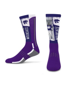 K-State Wildcats Purple Mascot Debut Youth Crew Socks