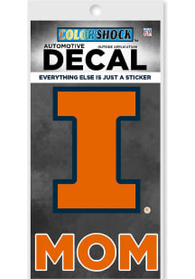 Illinois Fighting Illini Mom Auto Decal - Orange