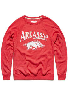 Charlie Hustle Arkansas Razorbacks Mens Cardinal Pennant Long Sleeve Fashion Sweatshirt