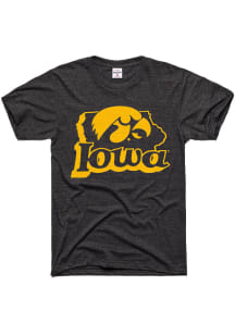 Charlie Hustle Iowa Hawkeyes Charcoal Outline Short Sleeve Fashion T Shirt