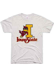 Charlie Hustle Iowa State Cyclones Ash Vintage Logo Short Sleeve Fashion T Shirt