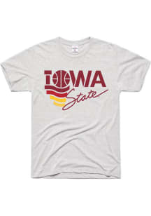 Charlie Hustle Iowa State Cyclones Ash Vintage Logo Short Sleeve Fashion T Shirt