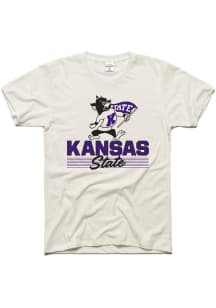Charlie Hustle K-State Wildcats White Heritage Script Short Sleeve Fashion T Shirt