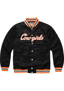 Charlie Hustle Oklahoma State Cowboys Mens Black Cowgirls Varsity Light Weight Jacket