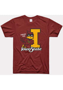 Charlie Hustle Iowa State Cyclones Cardinal Vintage Logo Short Sleeve Fashion T Shirt