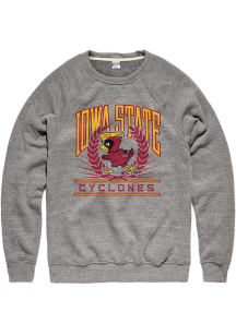 Charlie Hustle Iowa State Cyclones Mens Grey Mascot Seal Long Sleeve Fashion Sweatshirt