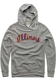 Charlie Hustle Illinois Fighting Illini Mens Grey Script Fashion Hood